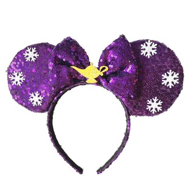 New Halloween Pumpkin Mickey Mouse Ear Headband Girls Sequins 5\