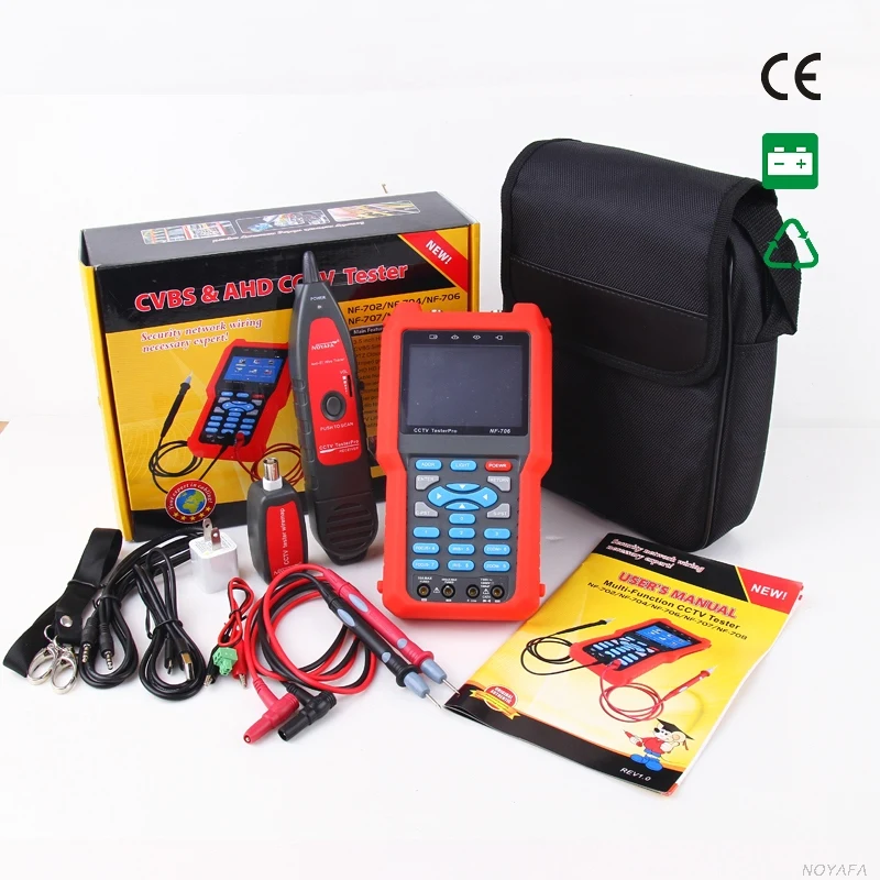 NOYAFA NF-706 3.5 Inch Monitor LCD Screen CCTV Tester CVBS Test Multimeter Cable Tracker Length Measuring Device