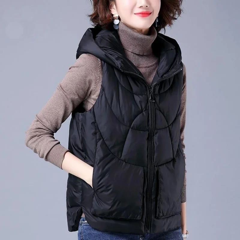 2024 Sleeveless Women Vest Winter Warm  6XL Down Cotton Padded Jacket Female Veste Sans Manche Femme Waistcoat Y359