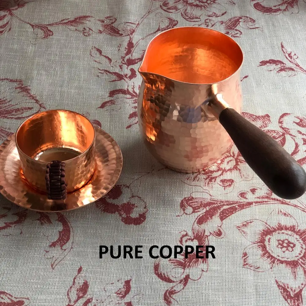 Pure Copper Milk Jug, Turkish Pot, Latte Frothing, Milk Pitcher, Handmade Drinkware, Tableware, 400ml