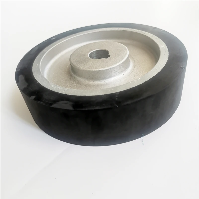 200*50mm Solid Belt grinder Rubber Contact Wheel Abrasive Belts Set Inner Hole 24mm key 8x4mm