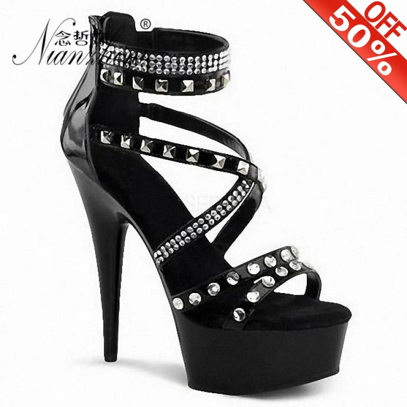 6 Inch Clubs Stiletto Platform Sandals Fetish High Stripper Heels 15CM Dancing Bigger Sizes Evening Pole Dance Shoes Sexy Models