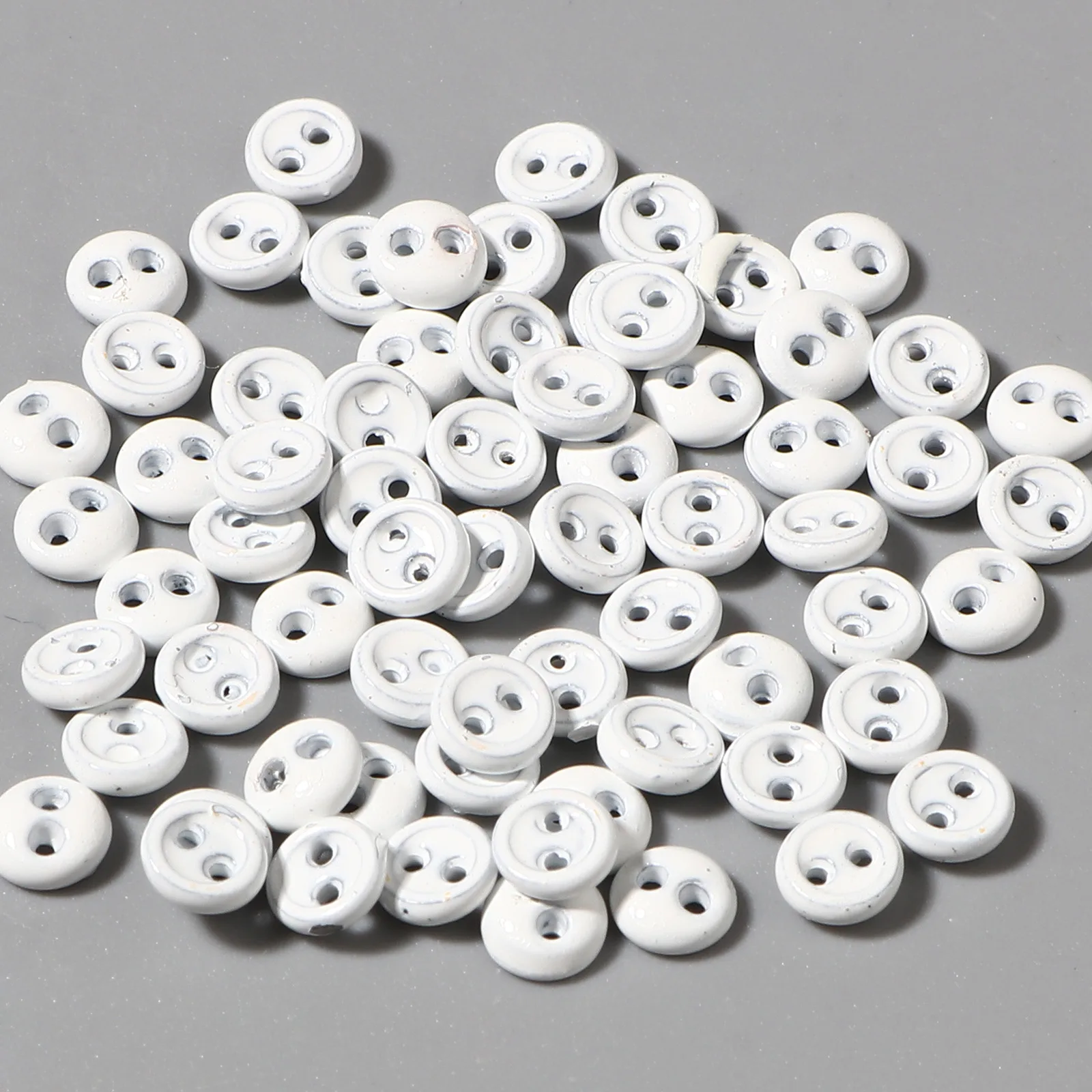 50pcs 2 Holes 3mm 4mm Mini Buttons For DIY Doll Clothes Round Candy Color Card Making Scrapbooking Buttons Sewing Accessories