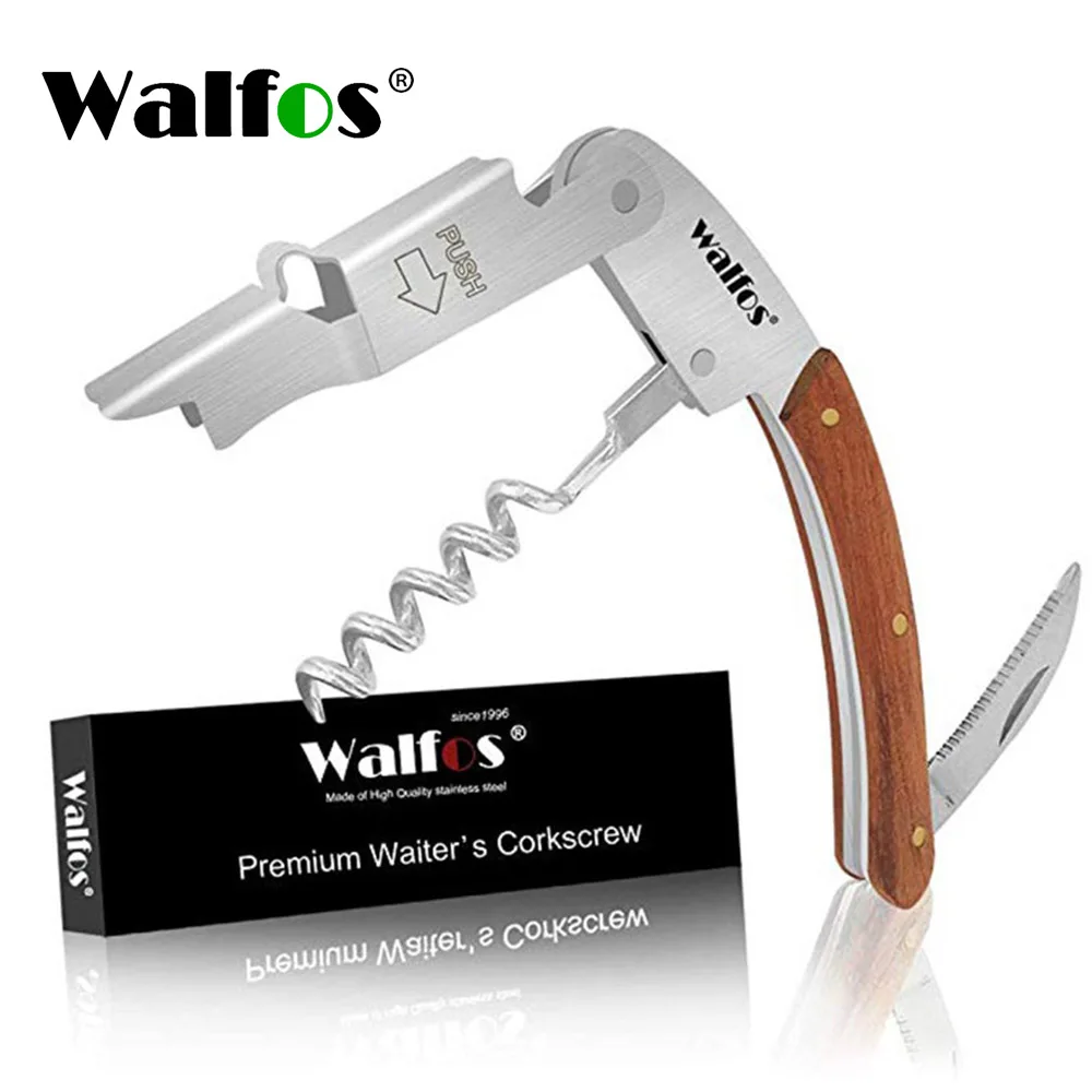 

WALFOS Wine Opener Professional Waiters Corkscrew Bottle Opener & Foil Cutter Gift for Wine Lovers Multifunction Kitchen Gadgets