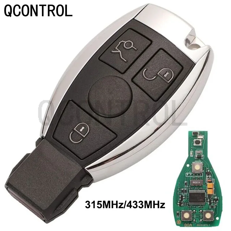 QCONTROL 3 Buttons Smart Remote Key for Mercedes Benz Year 2000+ Supports Original NEC and BGA 315MHz or 433.92MHz