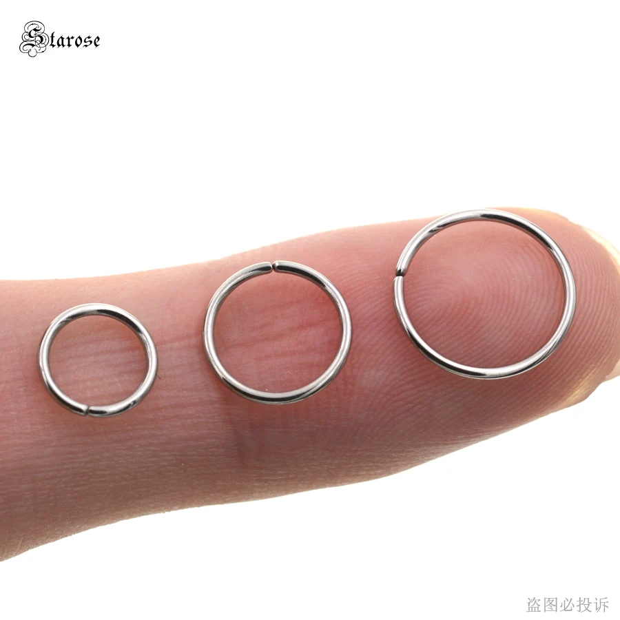 Starose 1pc 6/8/10mm Colore Oro Falso Anello Al Naso Orecchini Helix Piercing Daith Labret Falso Penetrante Trago Ear Piercing Conch Hoop