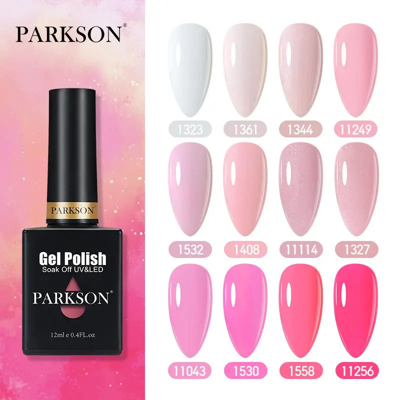 Parkson 12ml Nail Gel Polish Pink Colors Series For Manicure Top Base Coat Nail Art Soak Off UV LED New Arrival Varnish Lacquer