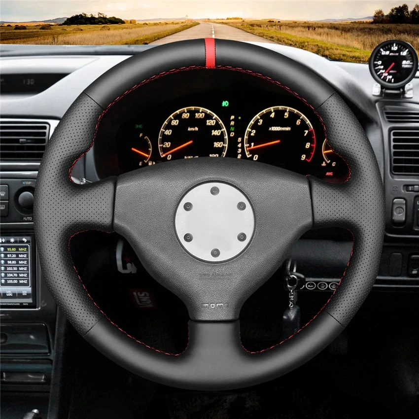 LQTENLEO Black PU Artificial Leather DIY Car Steering Wheel Cover For Mitsubishi Lancer Evolution EVO VI 6 1999-2000 V (5) 1998