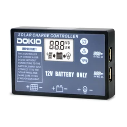 DOKIO 유연한 접이식 태양 전지 패널 전용 솔라 컨트롤러, 12V 배터리 USB 솔라 컨트롤러, 10A, 20A