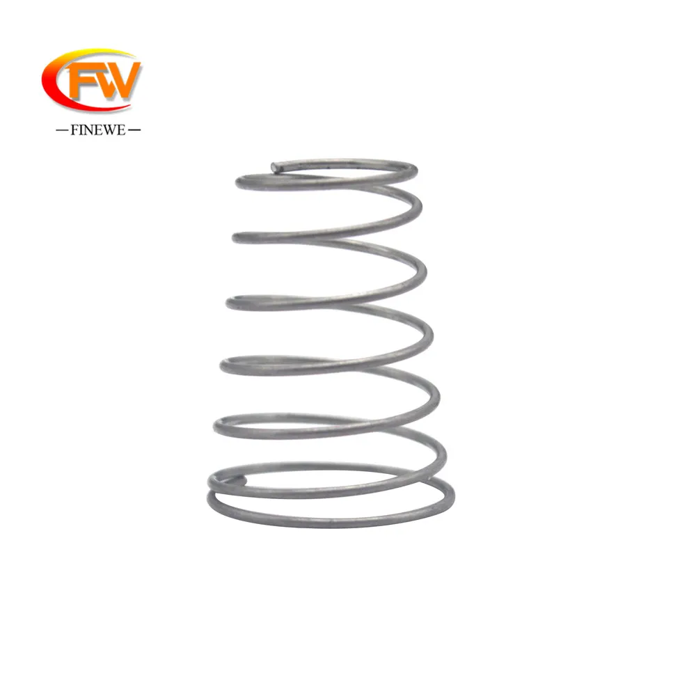 FINEWE Custom SUS304 Tower Pagoda Spring 0.5mm Wire Diameter 14mm High Small Conical Pressure Compression Spring