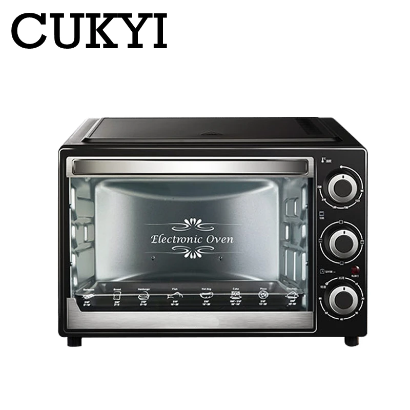 CUKYI 32L mini automatic electric oven multifunction baking machine 1500W three-layers cake pizza oven kitchen cooking tools EU