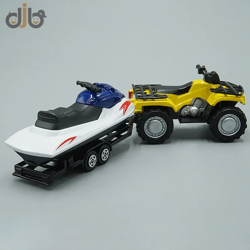 1:50 Diecast Car Model Toy Quad ATV With Jet-Ski Trailer