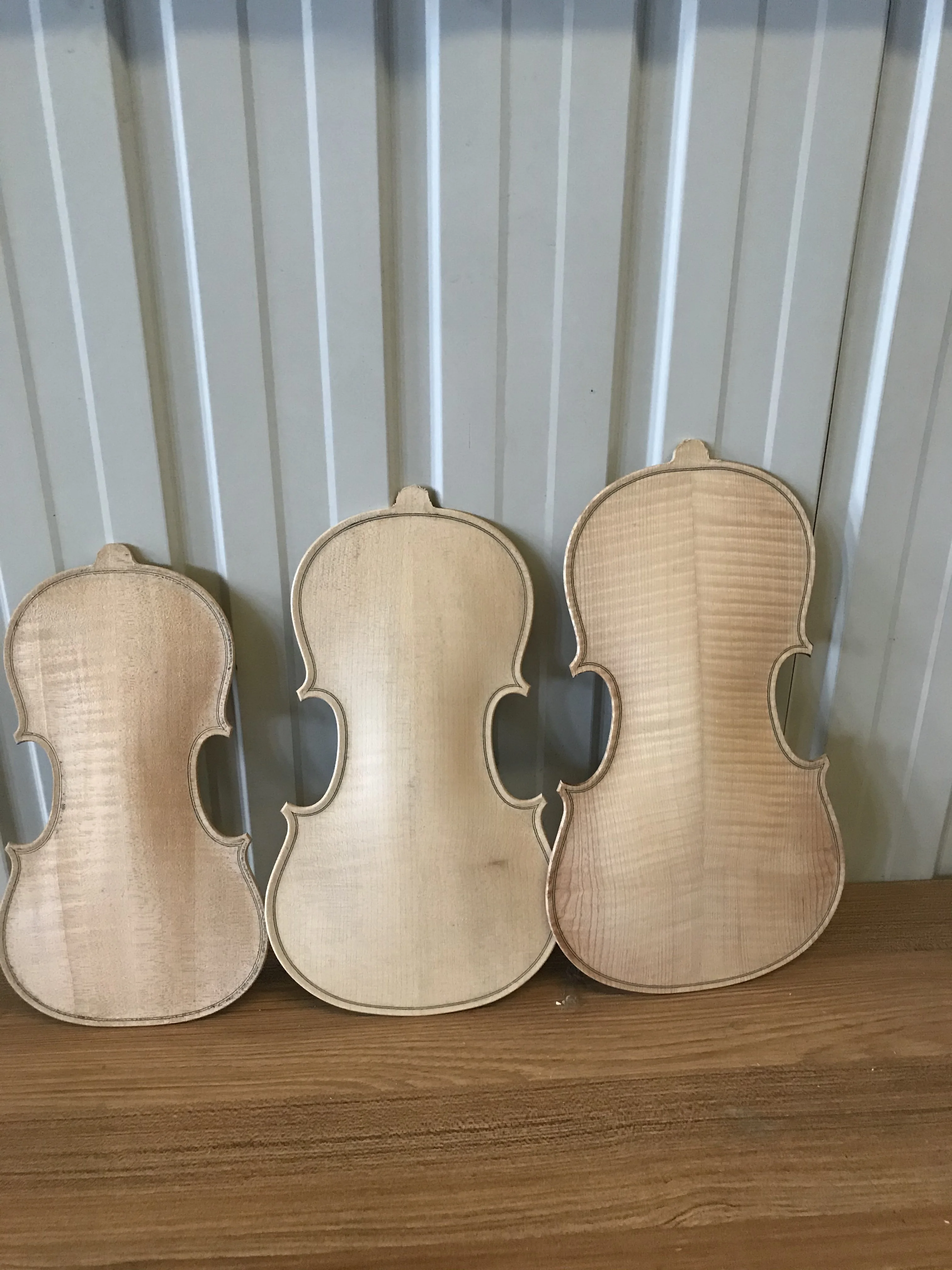 Handcraft Violin Body Backplate, Unfished Fiddle, Maple Topboard, 1/4, 1/2, 3/4, 4/4, 1Pcs