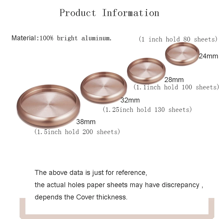 Fromthenon Metal Expander Discs Rings for Mushroom Holes Planner Letter or Junior Size Discbound Notebook Scrapbooking Supplies