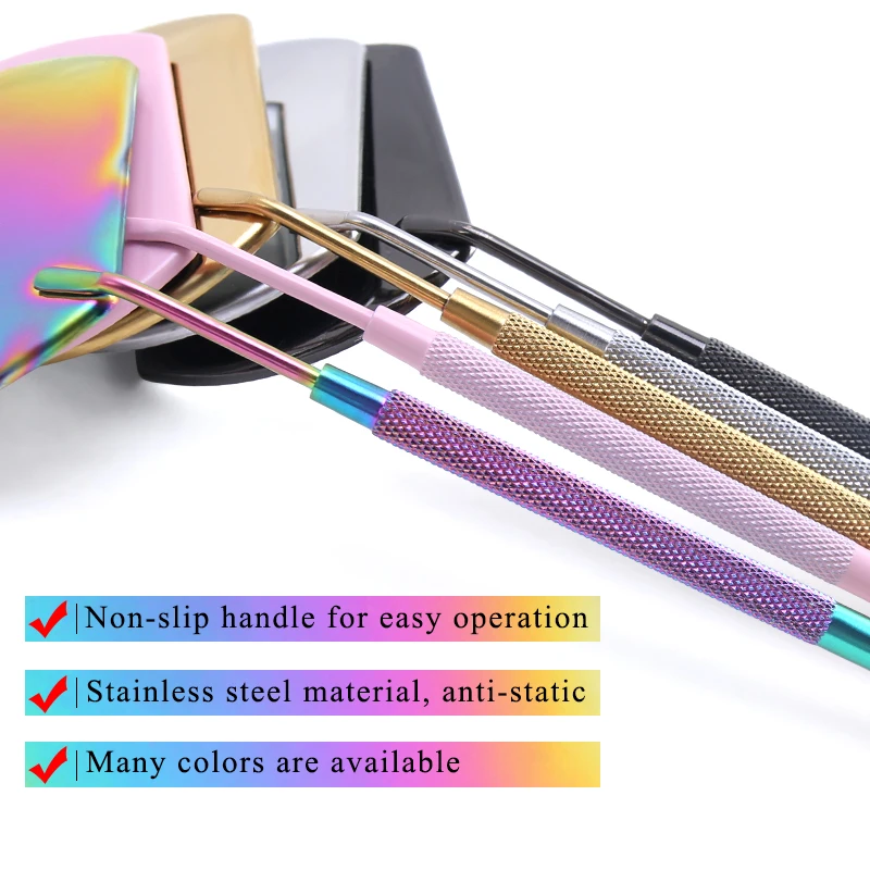 Espejo de pestañas multifunción, maquillaje de belleza de acero inoxidable, espejo de mango largo para comprobar la extensión de pestañas postizas, herramienta de injerto