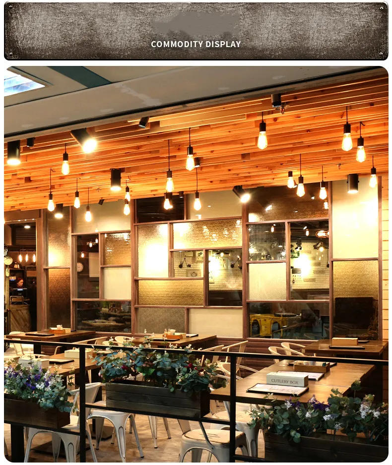 Edison light bulb chandelier E27 screw mouth bar teahouse retro lamp holder with wire hanging matching lamp holder