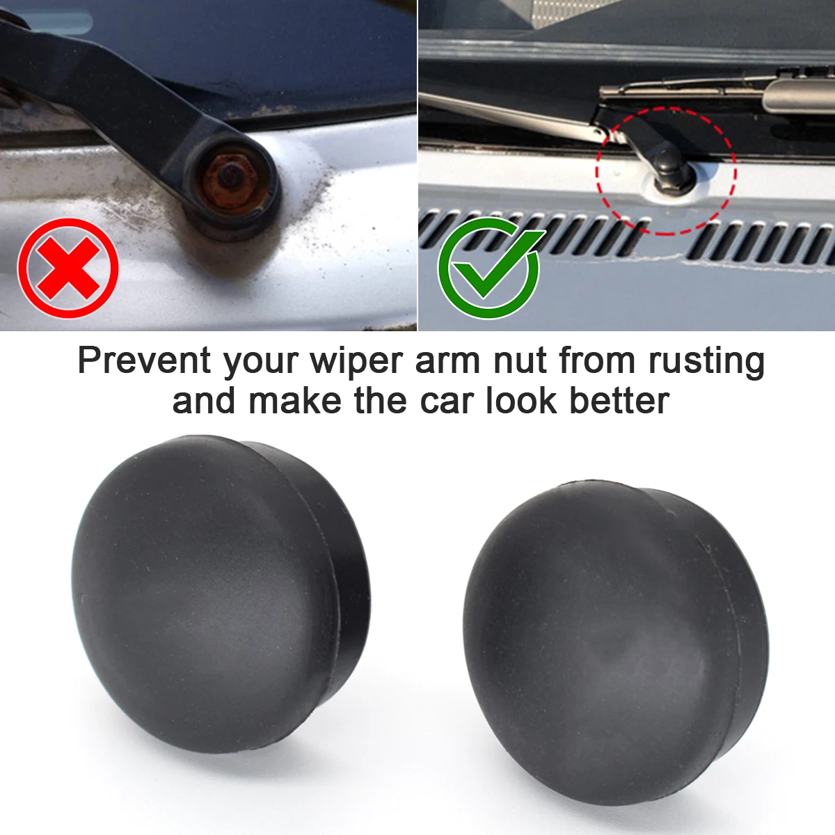 2Pcs Car Front Windscreen Wiper Arm Nut Cap Bolt Cover For VW Passat B5 B6 B7 Golf MK4 MK5 MK6 MK7 Polo Jetta Tiguan CC T4 T5 T6