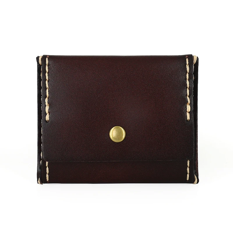 미니 동전 지갑 남자 정품 가죽 레트로 수제 신용 ID 카드 가방 여성 작은 저장 동전 주머니