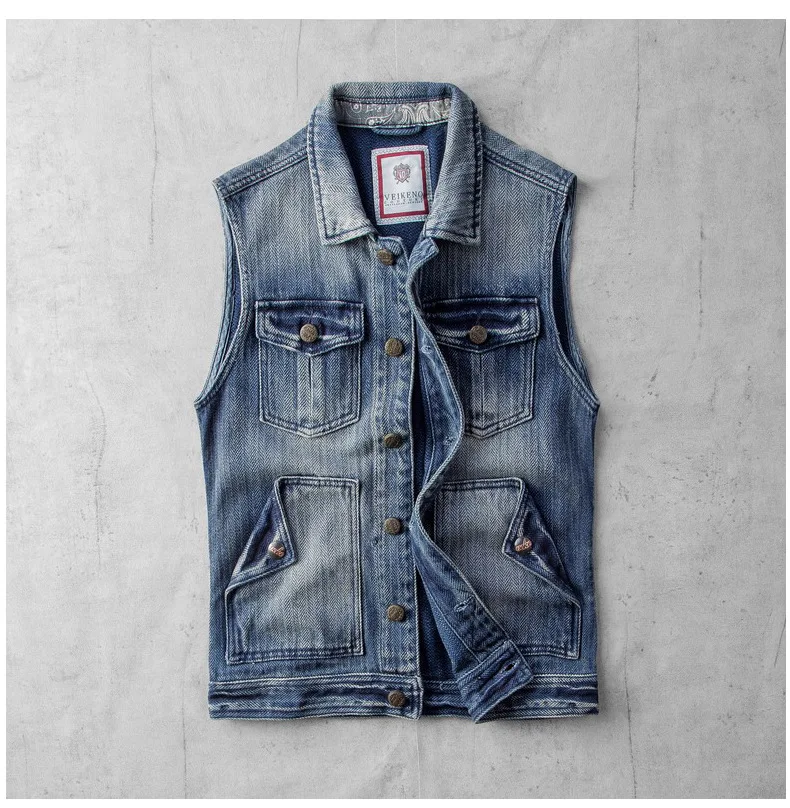 

Vest Mens Denim Spring Summer Trend Korean Handsome sleeveless Jeans Jacket Personality Casual Cowboy Waistcoat High Quality