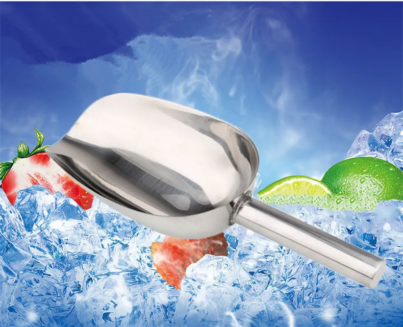 9 Inch Ice Shovel Stainless Steel Ice Scraper Buffet Candy Bar Scoops Shovel Kitchen Gadgets Accessories Tablespoon Sugar Scoop