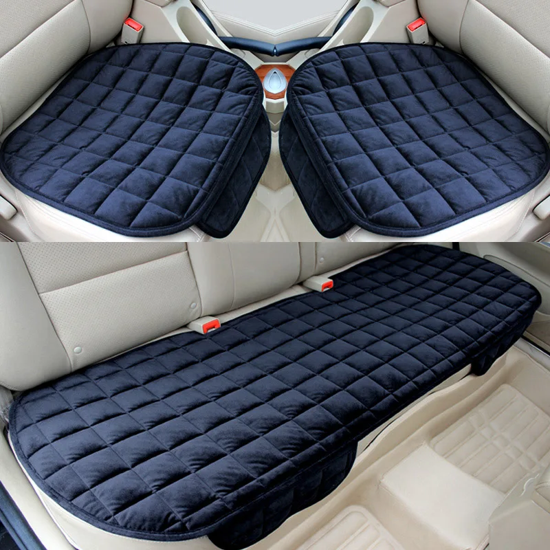 Flocking Cloth Car Seat Cover Warm Plush Front Rear Winter Auto Seat Cushion Car interiors For sedan SUV MPV