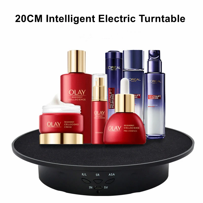 20CM Multi-angle Rotation Intelligent Electric Turntable Live Stream Display Stand 8KG Load Photography Rotating Table