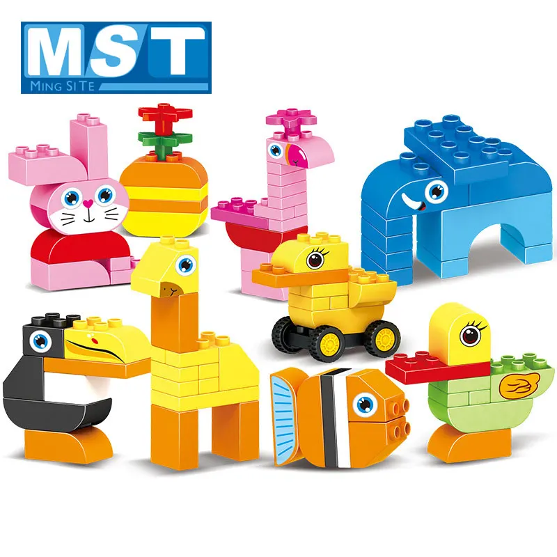 

94Pcs Big Size Colorful Animal Assembly Blocks DIY Construction Building Blocks Set Bricks For Children Boys Educational Toys