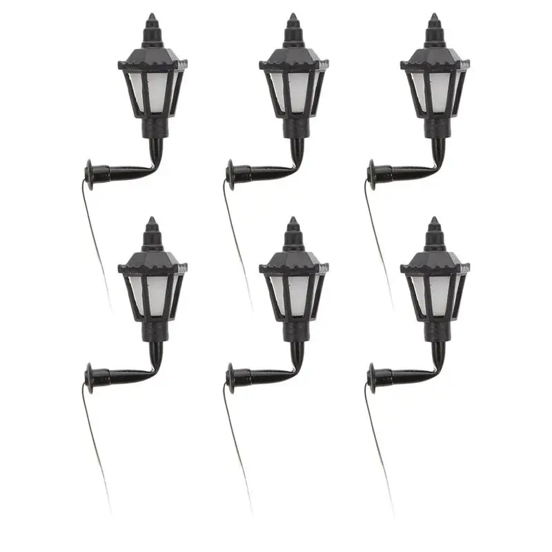 

6Pcs Wall Lamp Models European Style Mini Lamps Adorable Microscopic Lamp Decors DIY Wall Lamp Section Lamp Square Garden Lamp