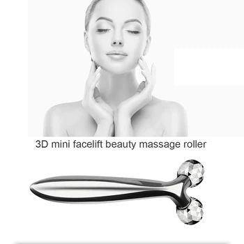 Rodillo masajeador 3D 360 giratorio plateado cara delgada masajeador de forma de cuerpo completo que levanta las arrugas herramienta de relajación de masaje Facial 2