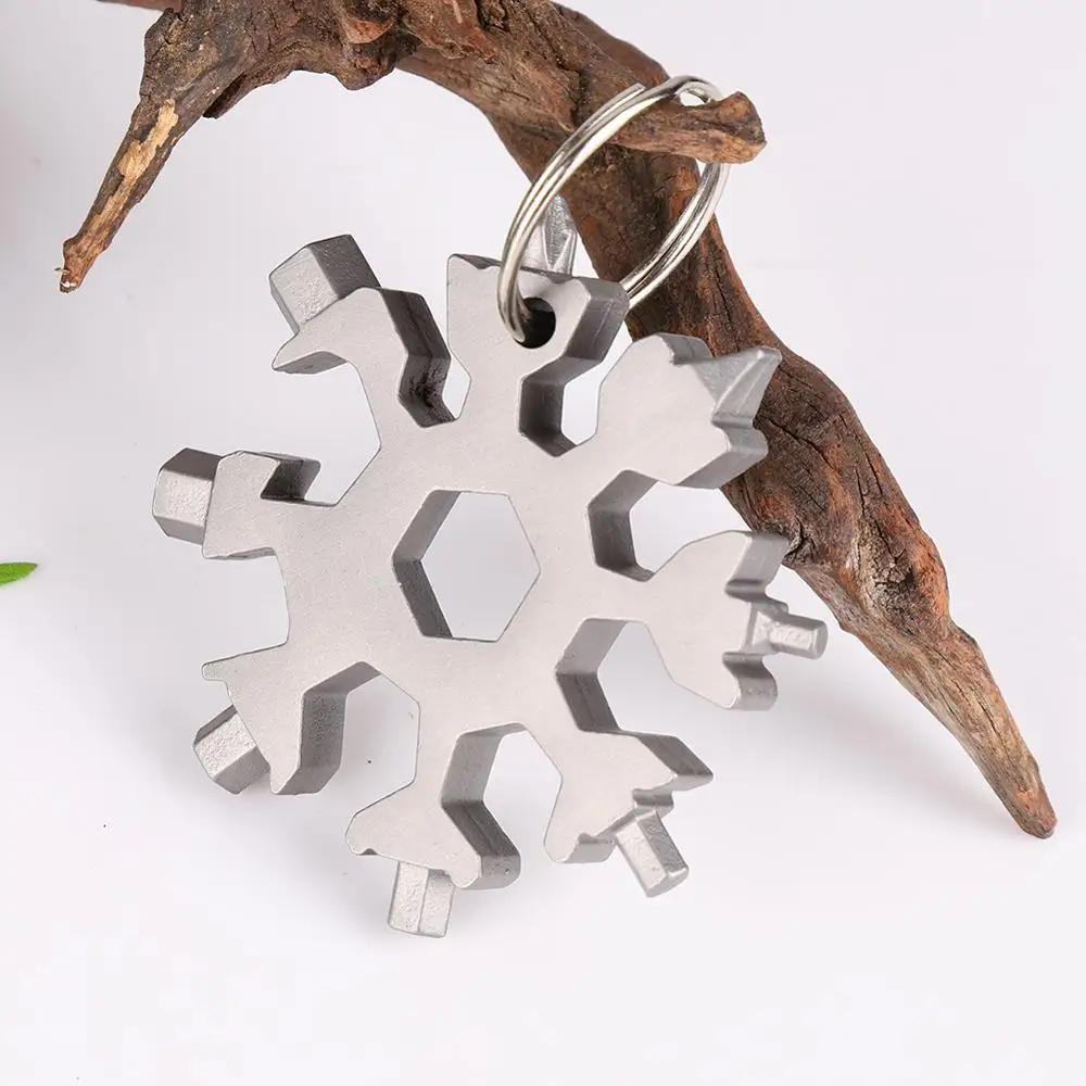 Snowflake Multi-tool Card Combination, Chave de fenda compacta, Gadget de aço inoxidável, EDC, 18 em 1