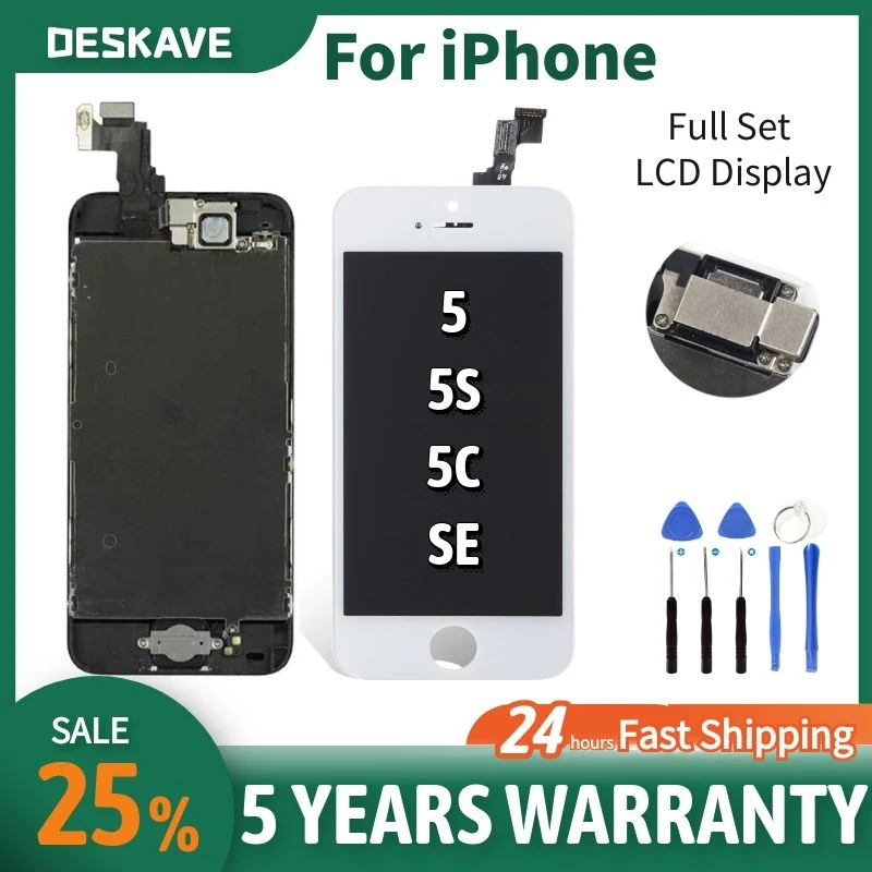 

LCD Screen for iPhone 5 5C 5S SE Display Replacement Full Set LCD Assembly Touch Digitizer Complete Pantalla+Home Button+Camera