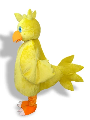 Profissional de pelúcia pouco galo amarelo mascote traje adulto festa aniversário fantasia vestido halloween cosplay roupas natal