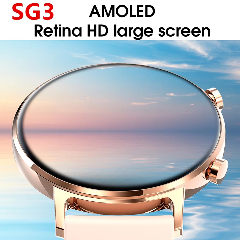 smart watch SG3 AMOLED round display resolution 390*390 IP68 waterproof ECG PPG heart rate monitor exercise sport health watch