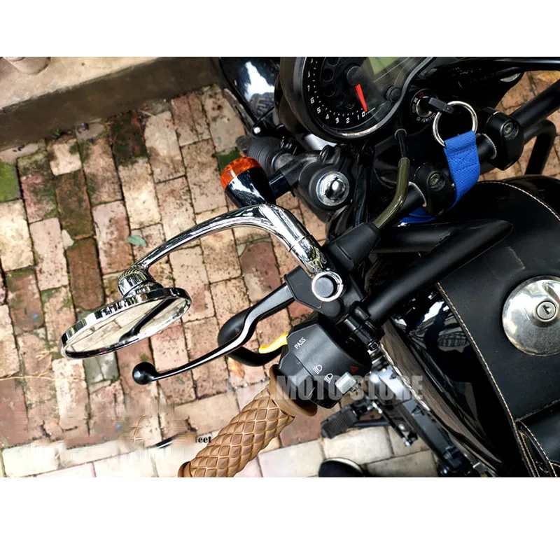 10mm/8mm Universal Motorcycle Round Mirror Scooter E-Bike Cafe Racer Retro Rearview Mirrors Electrombile Back Side Mirror