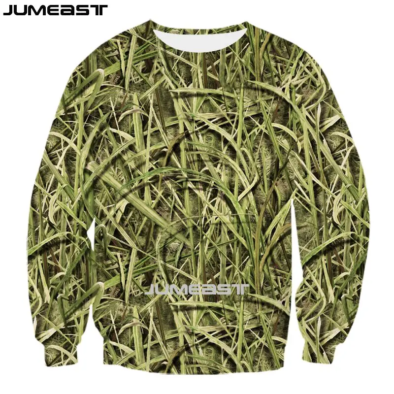 Jumeast Men Women 3D Sweatshirt Reed Camouflage Hunting Oversized Harajuku Long Sleeve T Shirt Spring Autumn Pullover Tops Tees