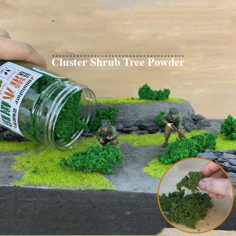 Cluster Shrub Tree Powder Miniature Scene HO Train Sand Table Military Model Making Coarse-grained Diy Materials