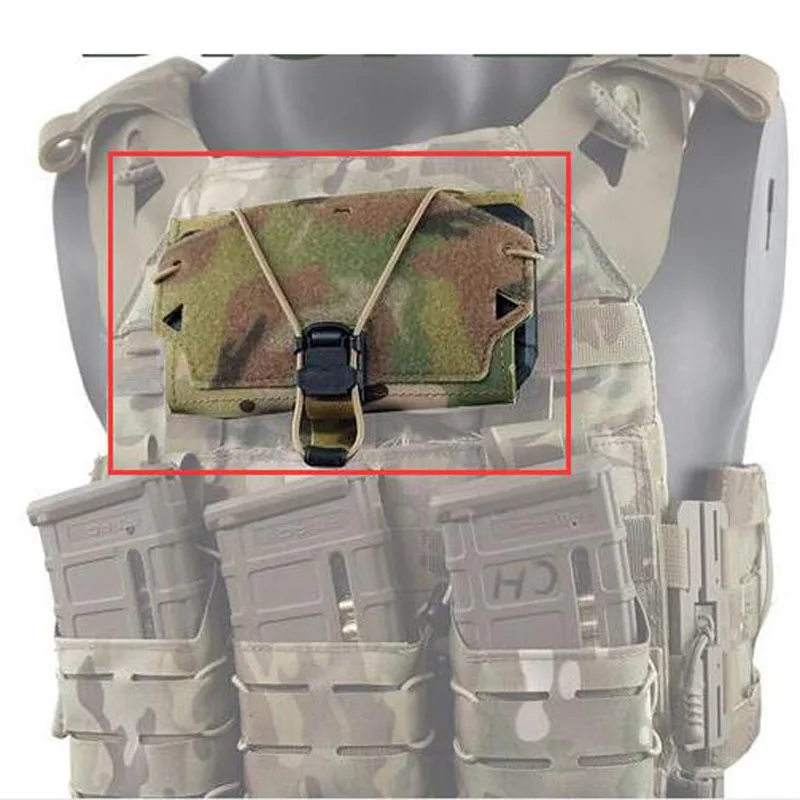 Outdoor Vest Front Panel Attachment Universal Mobile Phone Bag Vest Admin Pouch Chest Bag for MOLLE/FCSK