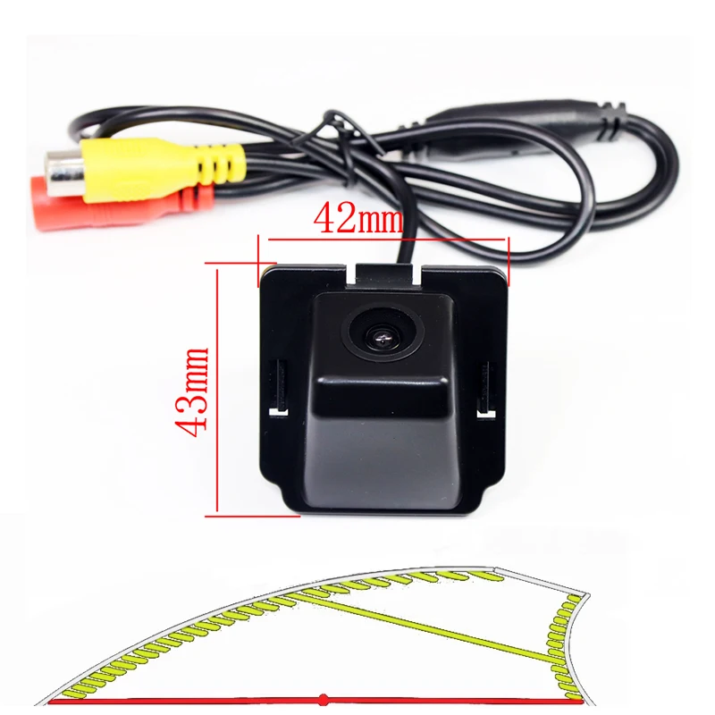 

HD Dynamic Trajectory Tracking Car Rear View Reverse Parking Camera For Mitsubishi Outlander XL Citroen C-Crosser Peugeot 4007