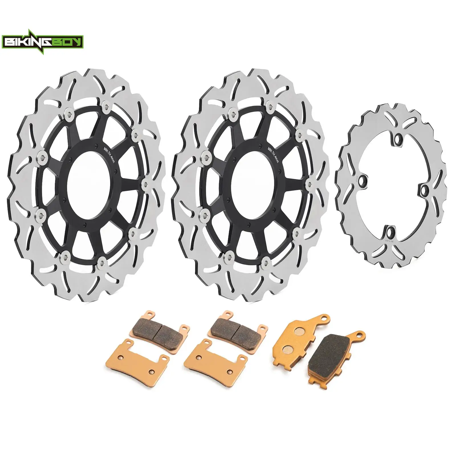 BIKINGBOY For Honda VTR 1000 SP-1 00 01 SP-2 02 03 04 05 06 07 RVT1000R RC51 Front Rear Brake Disks Discs Rotors Pads Full Set