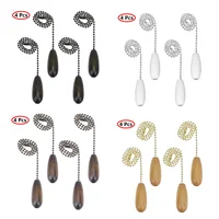 Cadena de ventilador de techo de madera, colgante, extensión de cadena para lámpara de luz de techo, 4 unidades