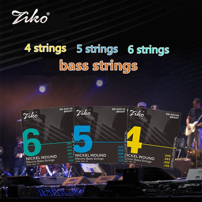 DN-045 ZIKO 4-Saiten 5-Saiten 6-Saiten Bass E-Gitarren-Saiten Teile Großhandel Musikinstrumente Zubehör – Detail 1