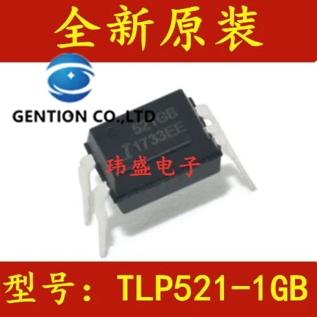 Aislador de acoplamiento óptico lineal TLP521 DIP TLP521-1GB, acoplador fotoeléctrico, color negro, nuevo y original, 100%, 50 Uds.