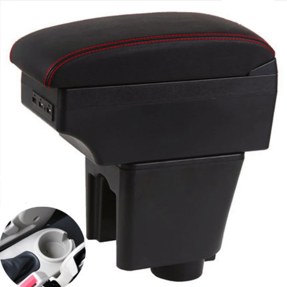 For Aveo T200 T250 T255 Armrest Box Arm Elbow Rest Car Center Console Storage Case Modification Accessories with Cup Holder USB