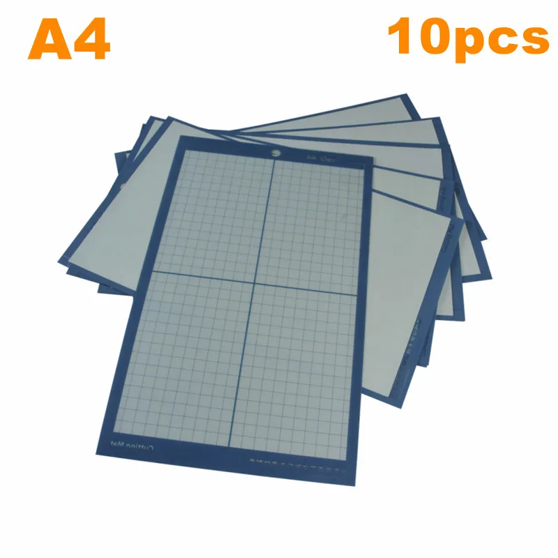 10pcs A4 Non Slip Vinyl Cutter Plotter Cutting Mat with Craft Sticky Printed Grid