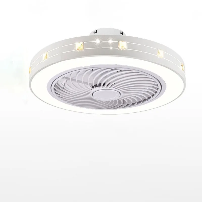 

Modern Ceiling Fans with Lights White Painted Iron Acrylic LED Fan Light Dimmable Bedroom Living Room Fan Lamp Remote Control