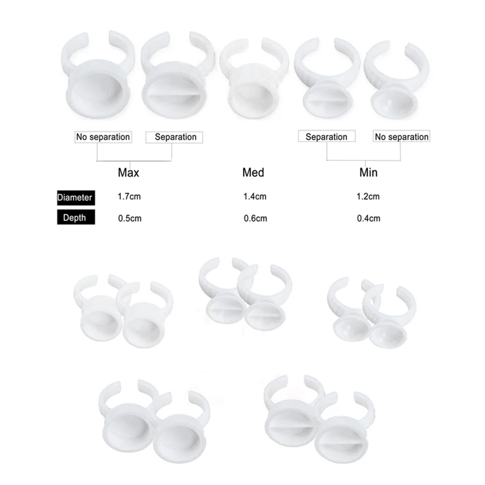 100Pcs Disposable Eyelash Extension Glue Rings Container Tattoo Ink Ring Cup Holder Permanent Makeup Tattoo Pigment  Accessories