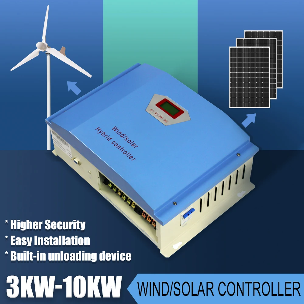 3000W Hybrid Wind and Solar Controller 5KW 10KW 48V 120V 240V 360VDC PWM Regulator For Wind Turbine Generators For Home Use