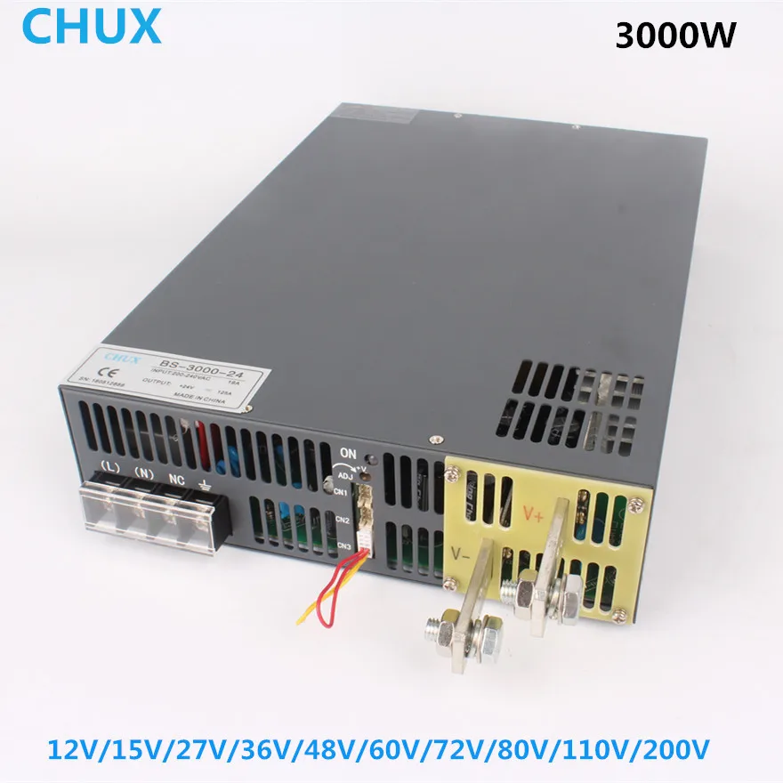 Chux-fonte de Alimentação Ultrafina Transformador em Led Controle de Sinal 3000w 12v 15v 24v 36v 48v 60v 72v 80v 110v 200v