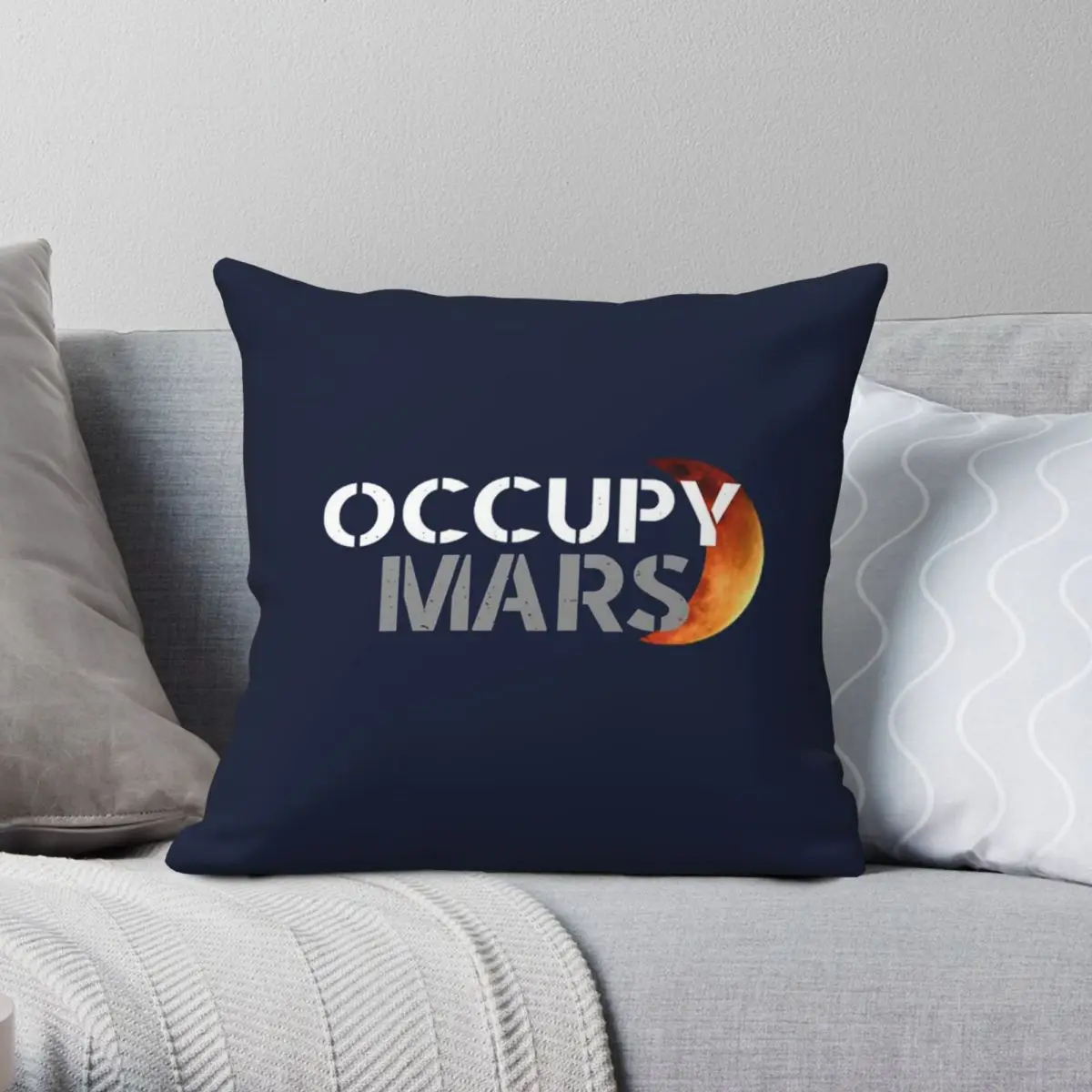 OCCUPY MARS 15 Square Pillowcase Polyester Linen Velvet Creative Zip Decorative Throw Pillow Case Home Cushion Cover 45x45