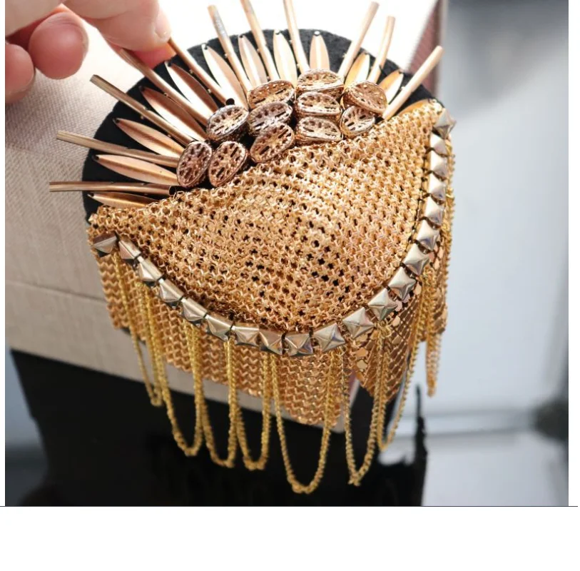 Vòng Tay Phong Cách Punk Epaulette Thổ Cẩm Vải Dán DIY Sân Khấu Trang Phục Phụ Kiện Trang Trí